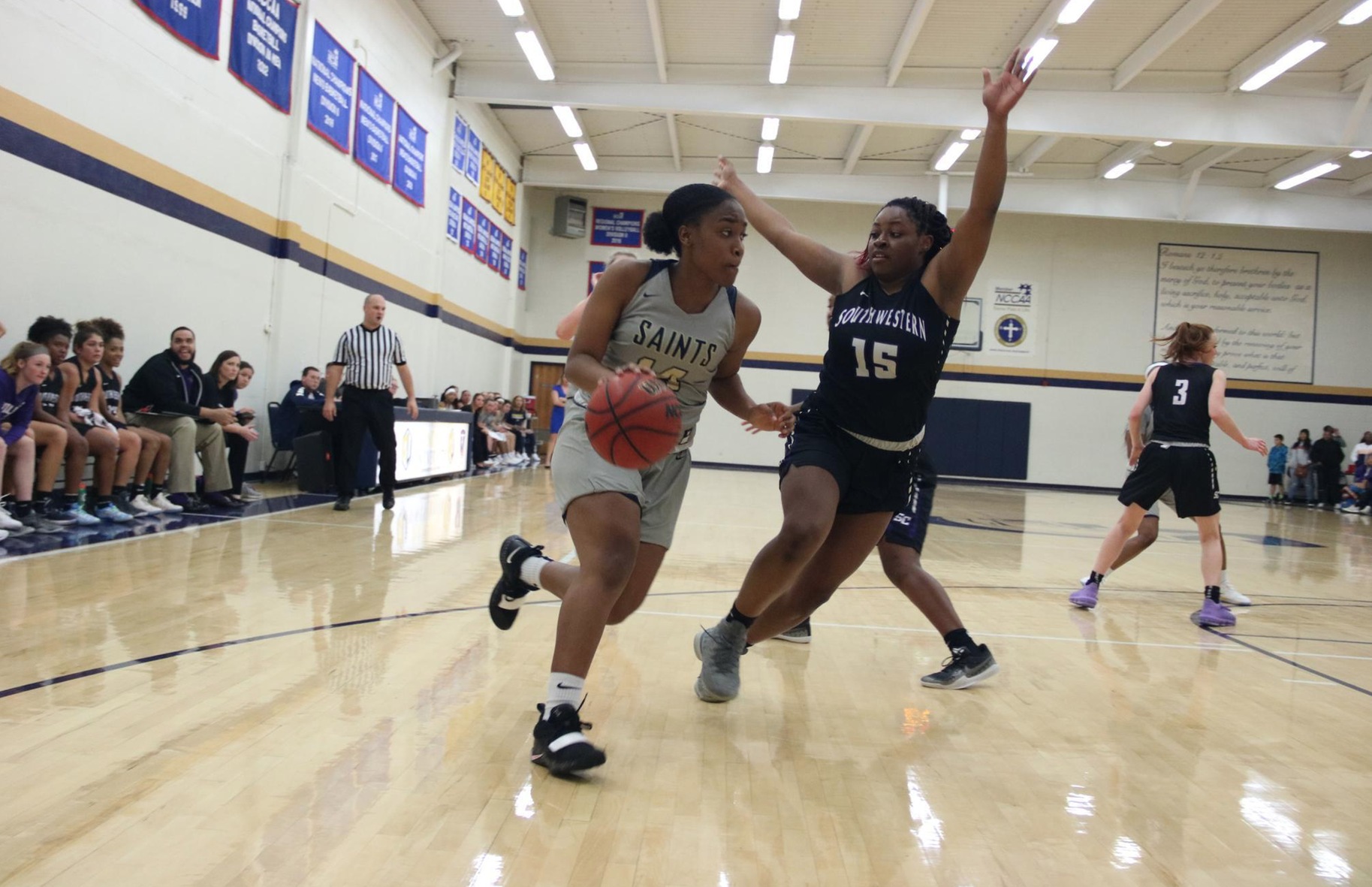 Saints Earn First Win